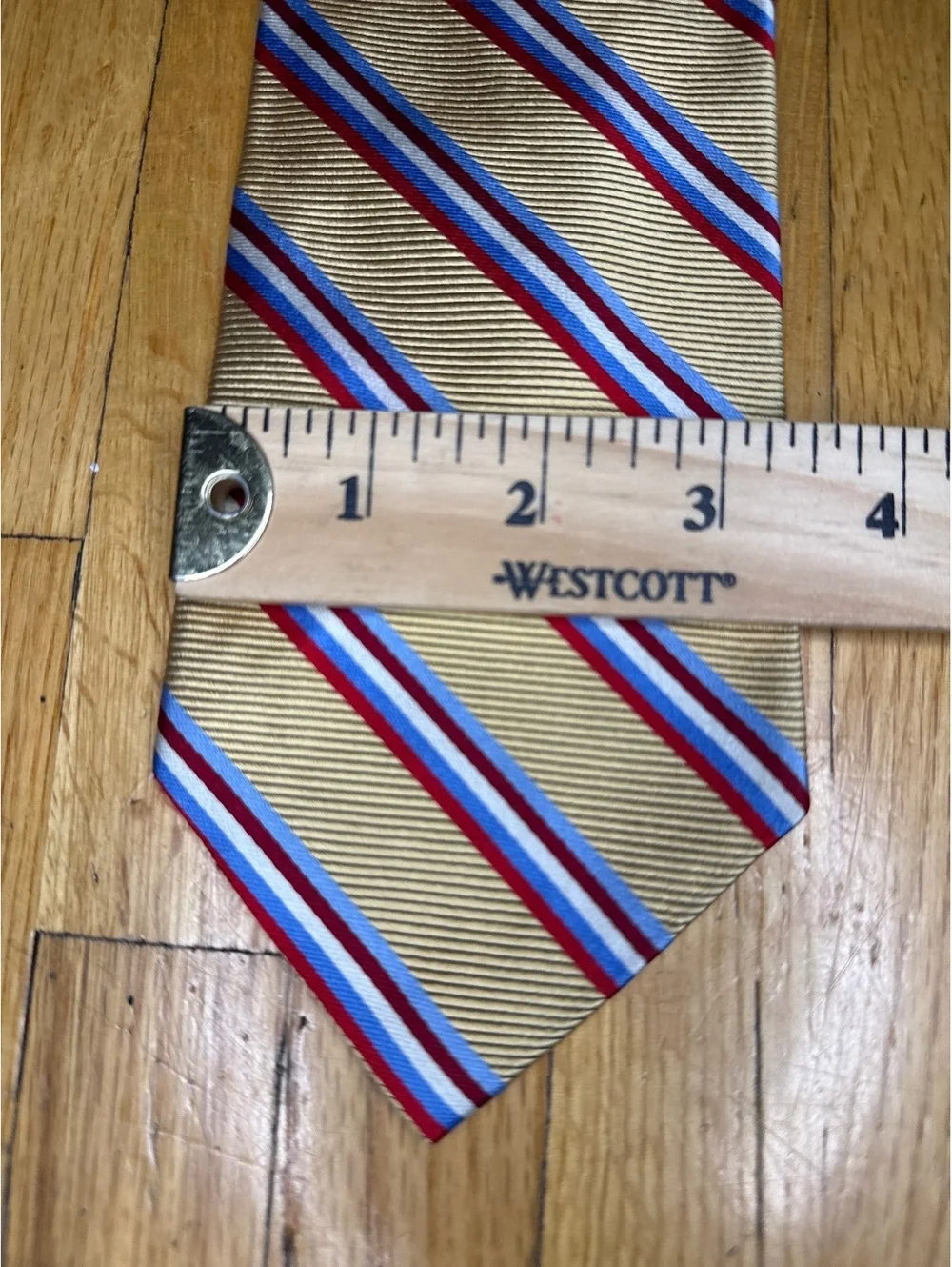Vintage Brooks Brothers Makers Tie Pure Silk England USA Red Blue Stripe